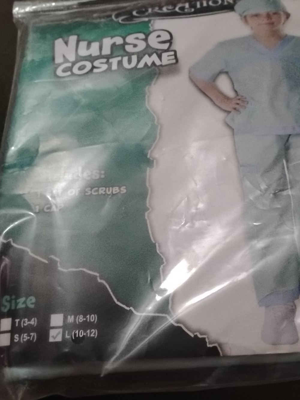 Kids Nurse Costume in Light Mint Green Scrubs